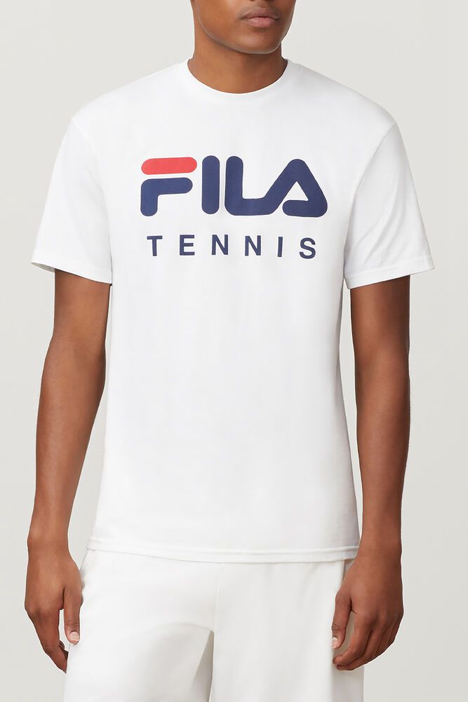 Fila T-Shirt Herre Hvide Tennis XBP-024678